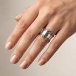 Silver Shell Stripe Ring