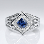 Silver Sapphire Star Ring