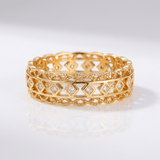 Gold Diamond Open Work Ring
