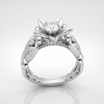 Silver Zirconia Petal Crown Ring