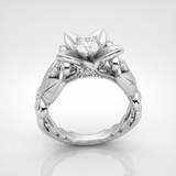 Silver Zirconia Petal Crown Ring