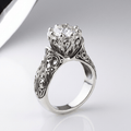 Silver Zirconia Heirloom Ring