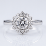 Silver Zirconia Lotus Light Ring