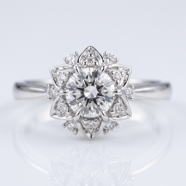 Silver Zirconia Lotus Light Ring