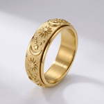 Gold Rotatable Celestial Band Ring