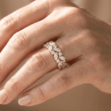 Gold Marquise Zirconia Cascade Ring