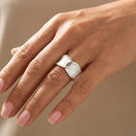 Jade Double Stone Ring - (Adjustable)