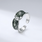 Jade Double Stone Ring - (Adjustable)