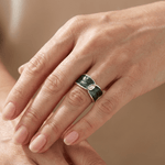 Jade Double Stone Ring - (Adjustable)