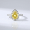 Yellow Pear Diamond Halo Ring