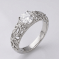 Silver Cushion Zirconia Vintage Ring
