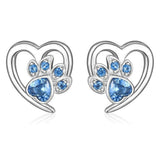 Paw and Heart Earrings with Zirconia
