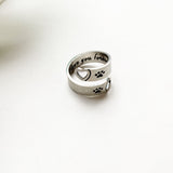 Adjustable Paw & Heart Twist Ring – Stainless Steel