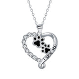 Heart-shaped Pendant Paw Necklace