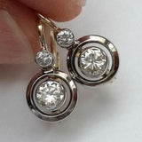 Vintage Silver Rounded Zirconia Earrings