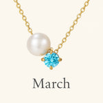 Pearl & Zircon Birthstone Pendant Necklace