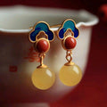 Vintage Colourful Yellow Crystal Earrings