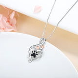 Lucky Paw Necklace with Heart, Bone & Infinity – “Always in My Heart” Pendant