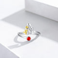 Sterling Silver Dog & Girl Ring – Adjustable and Symbolic