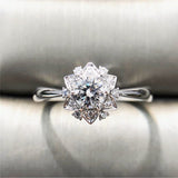 Silver Zirconia Lotus Light Ring