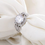 Vintage Zirconia Silver Braided Ring