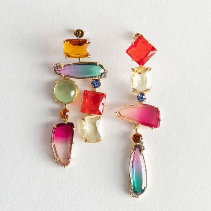 Vintage Colourful Cocktail Dangling Earrings