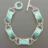 Vintage Braided Enamel Silver Bracelet