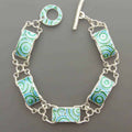 Vintage Braided Enamel Silver Bracelet