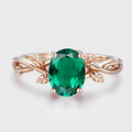 Rose Gold Emerald Leaf Ring