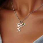 Birthstone Birth Flower Necklace Personalised