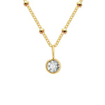 Dainty Birthstone Necklace with Beaded Chain