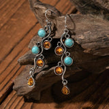 Boho Earrings with Zirconia and Opal in Silver