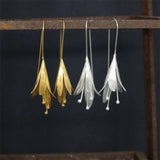 Vintage Gold & Silver Lotus Earrings