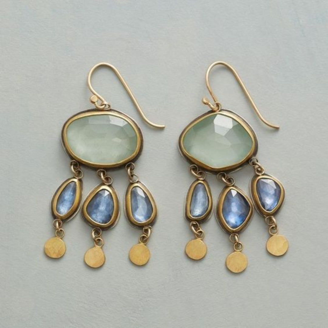 Vintage Colourful Rain Stones Earrings