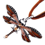 Crystal Dragonfly Pendant Necklace