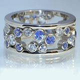 Hollow Blue Crystal Statement Ring