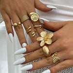 Vintage Flower Petal Ring Collection