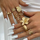 Vintage Flower Petal Ring Collection