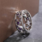 Hollow Blue Crystal Statement Ring