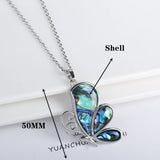 Natural Shell Butterfly Pendant Necklace
