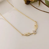 Deer Antler Necklace with Delicate Heart Charm