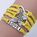 Vintage Love Butterfly Leather Bracelet