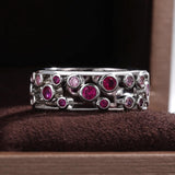 Hollow Blue Crystal Statement Ring