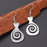 Vintage Cat Spiral Earrings