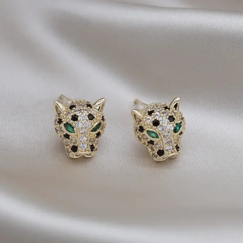 Colourful Leopard Crystal Statement Earrings