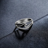 Ocean Wave Ring in Gold