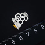 Adjustable 18K Gold Plated Honeycomb Ring
