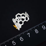 Adjustable 18K Gold Plated Honeycomb Ring