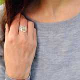Adjustable 18K Gold Plated Honeycomb Ring