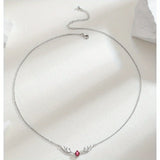 Deer Antler Necklace with Delicate Heart Charm